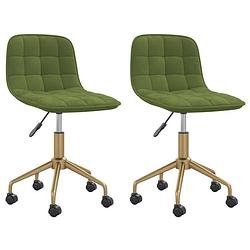 Foto van The living store draaibare eetstoelen - fluweel - lichtgroen - goud - 42.5 x 45 x (71-79) cm