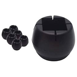 Foto van Flooq - stoelpoot doppen 15-22mm (vierkant) - 22-25 mm (rond) - met anti-kras vilt vloerbescherming - 24 stuks - zwart