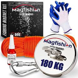 Foto van Magfishion magneetvissen set - 180 kg - vismagneet - 20 meter lang touw - magneetvissen starterspakket - magneet vissen