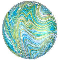 Foto van Amscan folieballon marblez blue green 45 cm blauw/groen