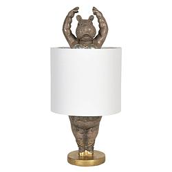 Foto van Haes deco - tafellamp - city jungle - ballerina nijlpaard, ø 20x44 cm - bureaulamp, sfeerlamp, nachtlampje