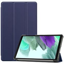 Foto van Basey samsung galaxy tab s6 lite hoesje kunstleer hoes case cover - donkerblauw