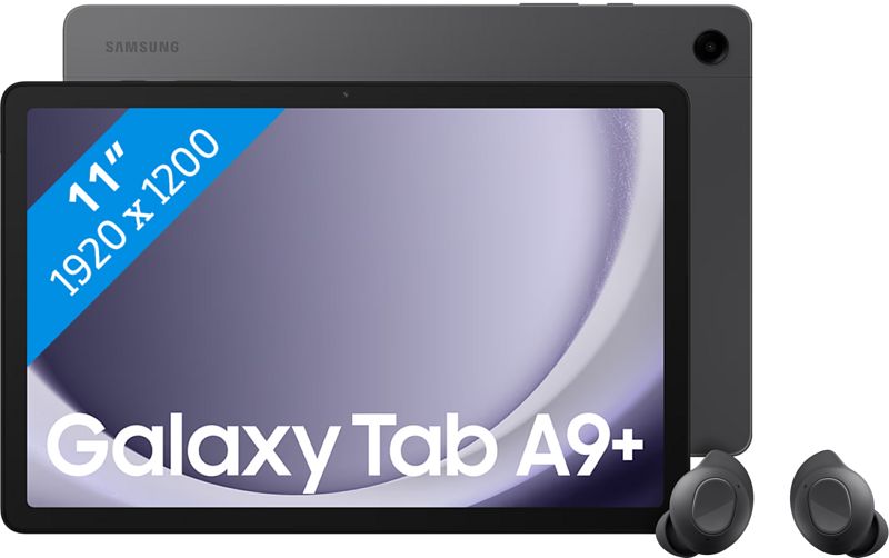 Foto van Samsung galaxy tab a9 plus 11 inch 128gb wifi grijs + buds fe zwart