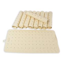 Foto van 10x anti-schimmel beige badmat rubber badkamer mat diameter:102cm douchemat 36cm*76cm