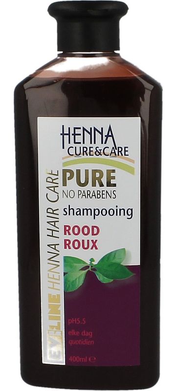 Foto van Evi line henna cure & care shampoo rood 400ml