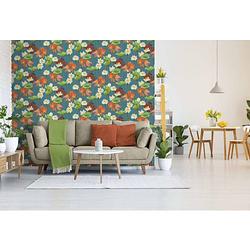 Foto van Dutch wallcoverings behang fish/flower blauw