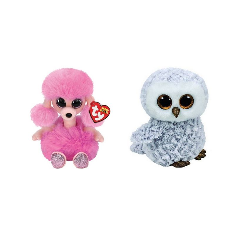 Foto van Ty - knuffel - beanie boo's - camilla poodle & owlette owl