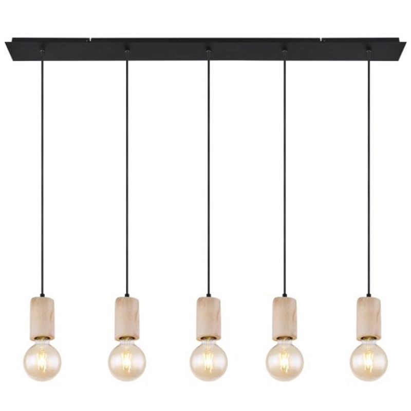 Foto van Industriële hanglamp joseba - l:115cm - e27 - metaal - zwart