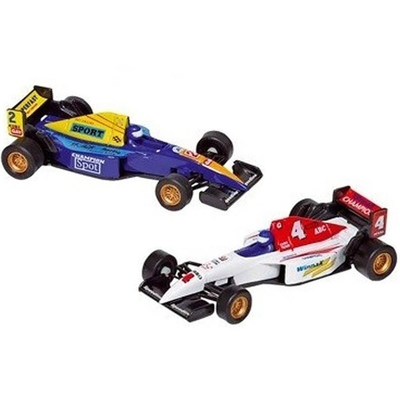 Foto van Raceauto speelgoed set van 2x stuks formule 1 wagens 10 cm - speelgoed auto's