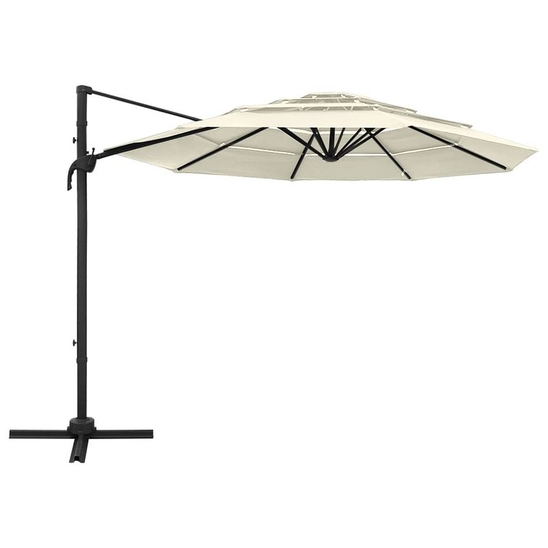 Foto van The living store vierlaagse parasol 300x300x247 cm - uv-beschermend polyester - gepoedercoat aluminium