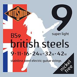 Foto van Rotosound bs9 british steels set elektrische snaren 009-042