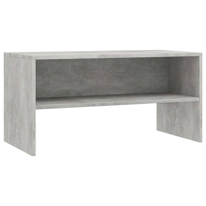 Foto van The living store vintage tv-meubel - betongrijs - 80 x 40 x 40 cm - bewerkt hout