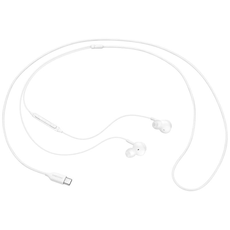 Foto van Samsung eo-ic100bwegeu in ear oordopjes b-grade (nieuwstaat, beschadigde/ontbrekende verpakking) kabel stereo wit volumeregeling, microfoon uitschakelbaar