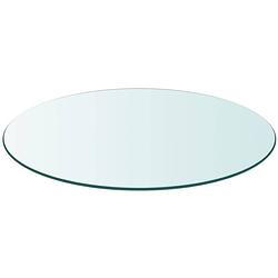Foto van The living store tafelblad gehard glas - 300mm diameter - transparant