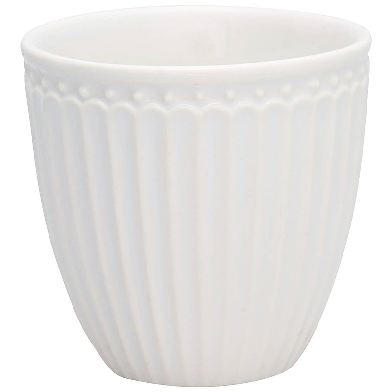 Foto van Greengate espressokopje (mini latte cup) alice wit 125 ml - h 7 cm - ø 7 cm