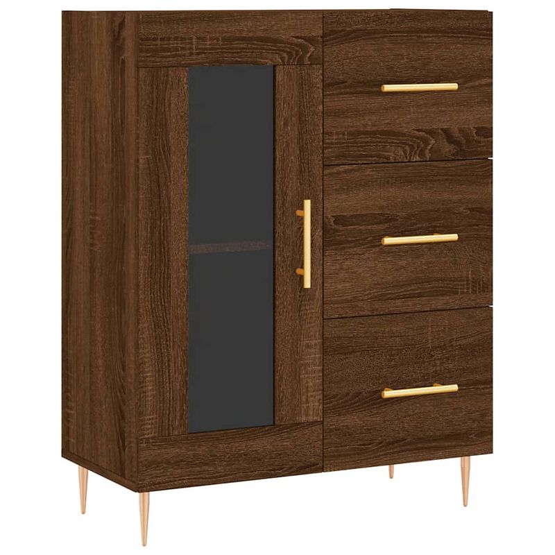 Foto van Vidaxl dressoir 69,5x34x90 cm bewerkt hout bruineikenkleurig