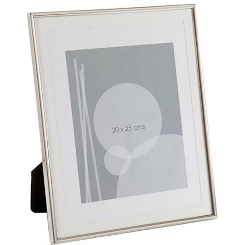 Foto van Giftdecor fotolijst smal 25 x 20 cm aluminium zilver/wit/zwart