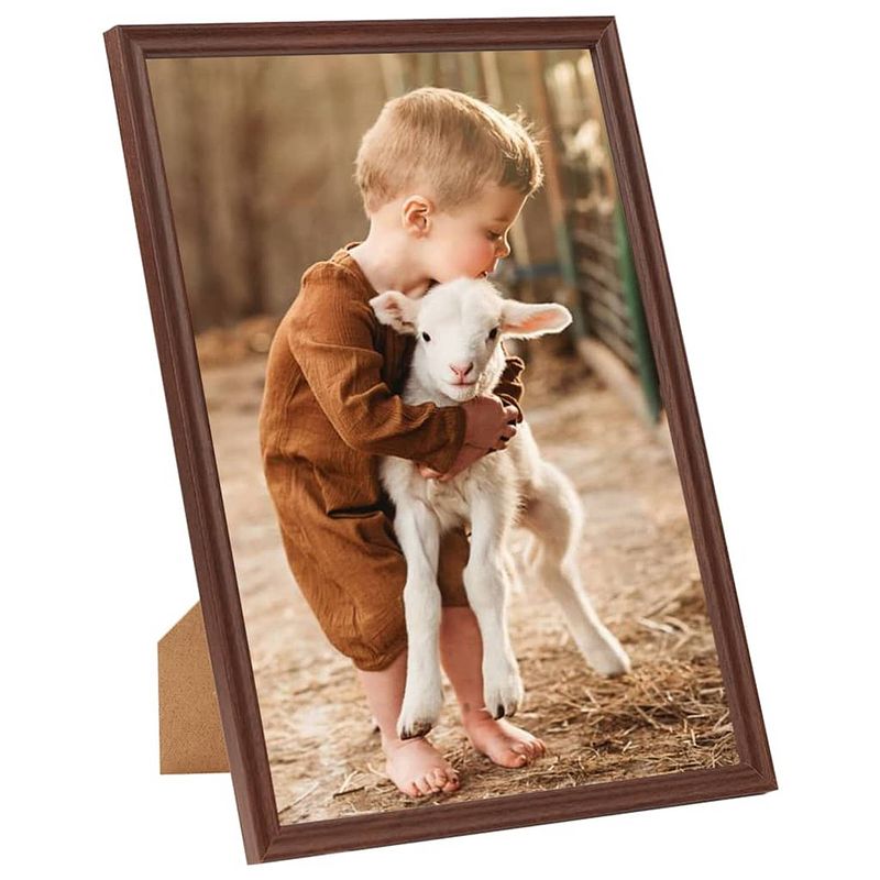 Foto van The living store fotolijsten - bruin mdf en ps - 59.4 x 84 cm - set van 5