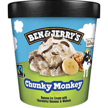 Foto van Ben & jerry's ijs chunky monkey dessert pint 465ml bij jumbo