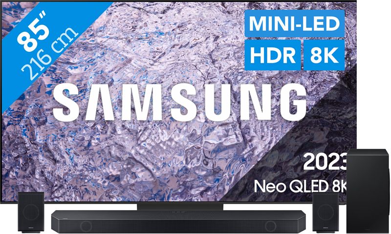 Foto van Samsung neo qled 8k 85qn800c (2023) + soundbar