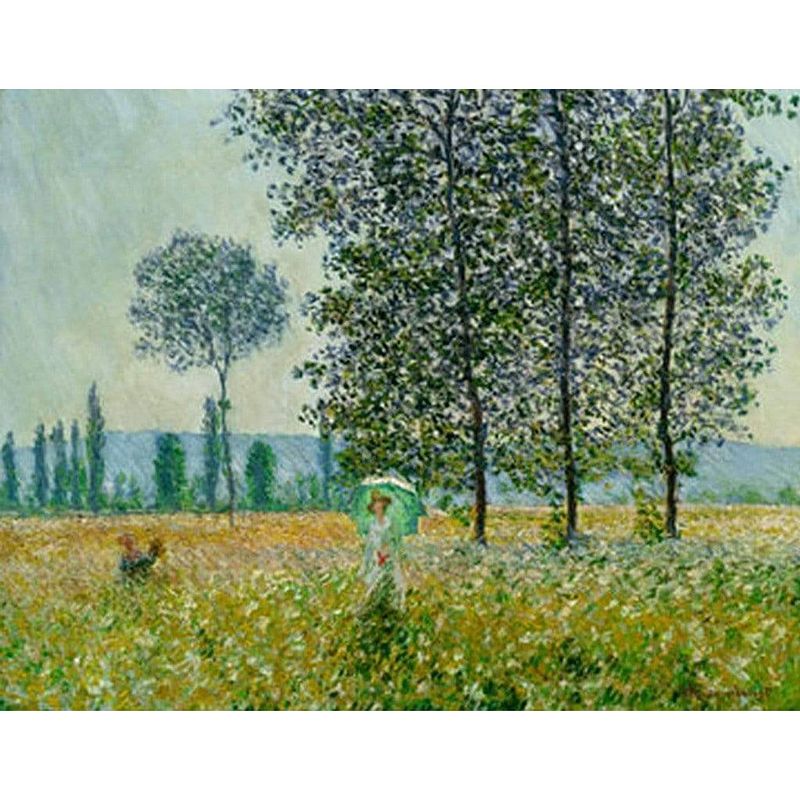 Foto van Claude monet - felder im frühling kunstdruk 90x70cm