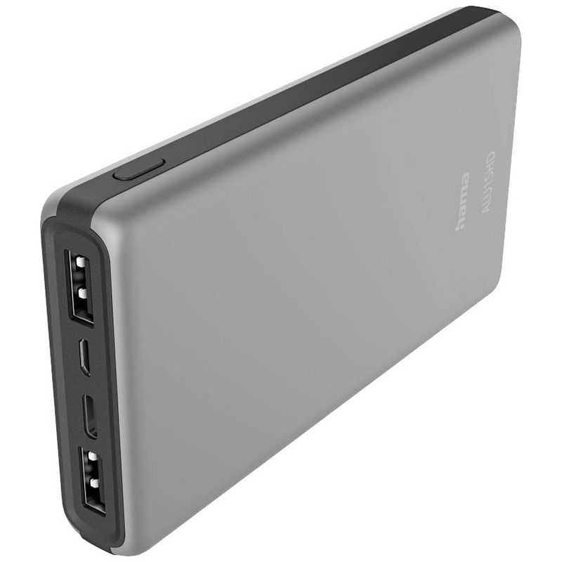 Foto van Hama alu15hd powerbank 15000 mah lipo usb-a, usb-c® zilver