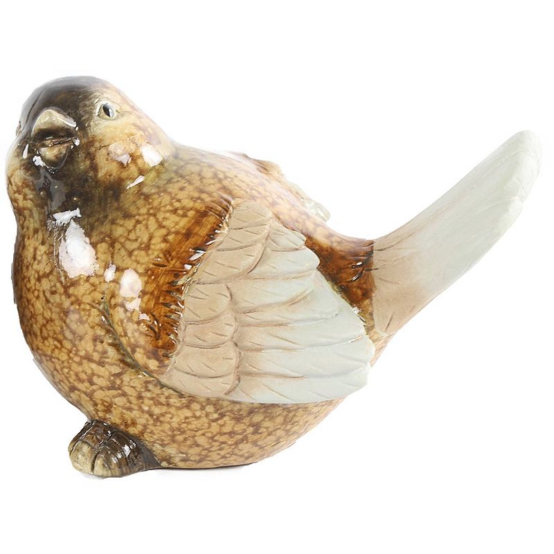 Foto van Tom kerstfiguur vogel gizmo 11,5 cm polysteen bruin