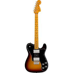 Foto van Fender american vintage ii 1975 telecaster deluxe 3-color sunburst mn elektrische gitaar met koffer