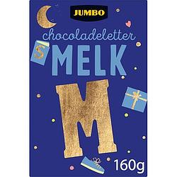 Foto van Jumbo chocoladeletter melk m 160g aanbieding bij jumbo | 2 voor 4.50