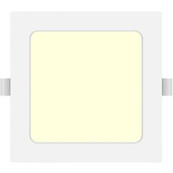 Foto van Led downlight pro - aigi trinko - inbouw vierkant 9w - warm wit 3000k - mat wit - kunststof - 145mm