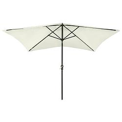 Foto van The living store parasol rechthoekig - zand - 200x300x247 cm - uv-beschermend polyester - gepoedercoat staal -