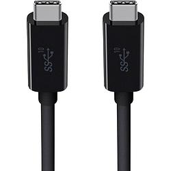 Foto van Belkin usb-kabel usb 3.2 gen1 (usb 3.0 / usb 3.1 gen1) usb-c stekker, usb-c stekker 1.00 m zwart stekker past op beide manieren f2cu052bt1m-blk