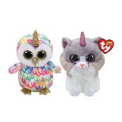 Foto van Ty - knuffel - beanie boo's - enchanted owl & asher cat