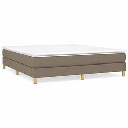 Foto van The living store boxspringframe - taupe - 203 x 180 x 25 cm - stof - multiplex - geschikt voor matras 180 x 200 cm