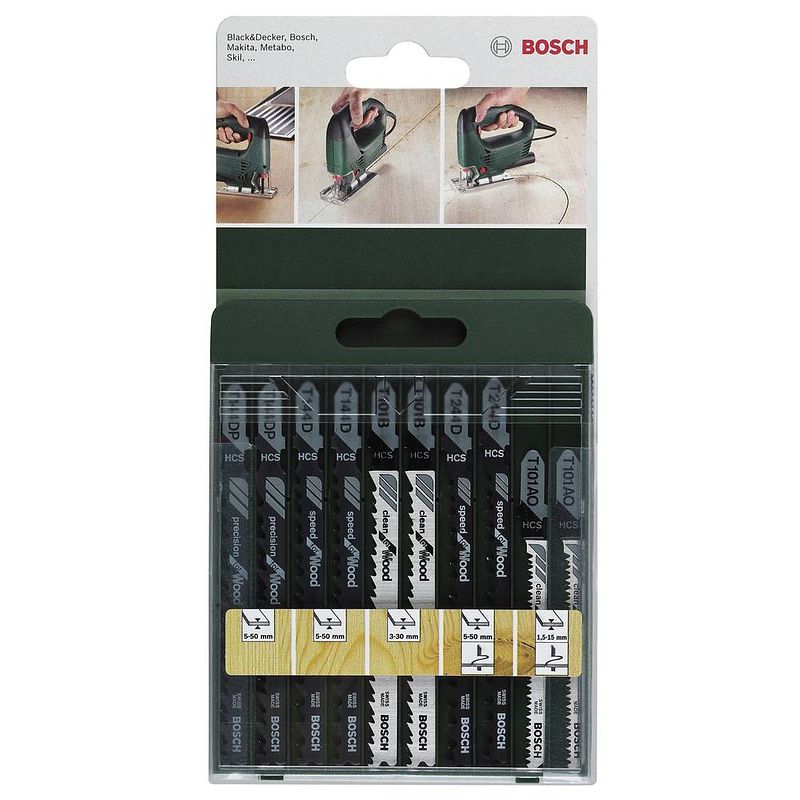 Foto van Bosch accessories 2609256744 10-delig decoupeerzaagbladen-set met t-schacht 10 stuk(s)