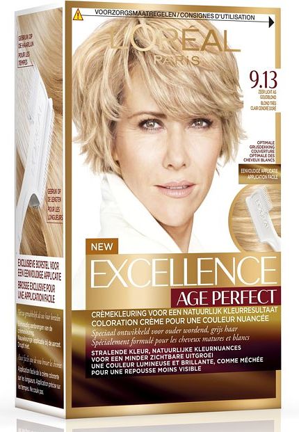 Foto van L'soréal paris excellence age perfect 9.13 licht as goudblond