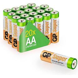 Foto van Gp super alkaline aa batterijen - 20 stuks