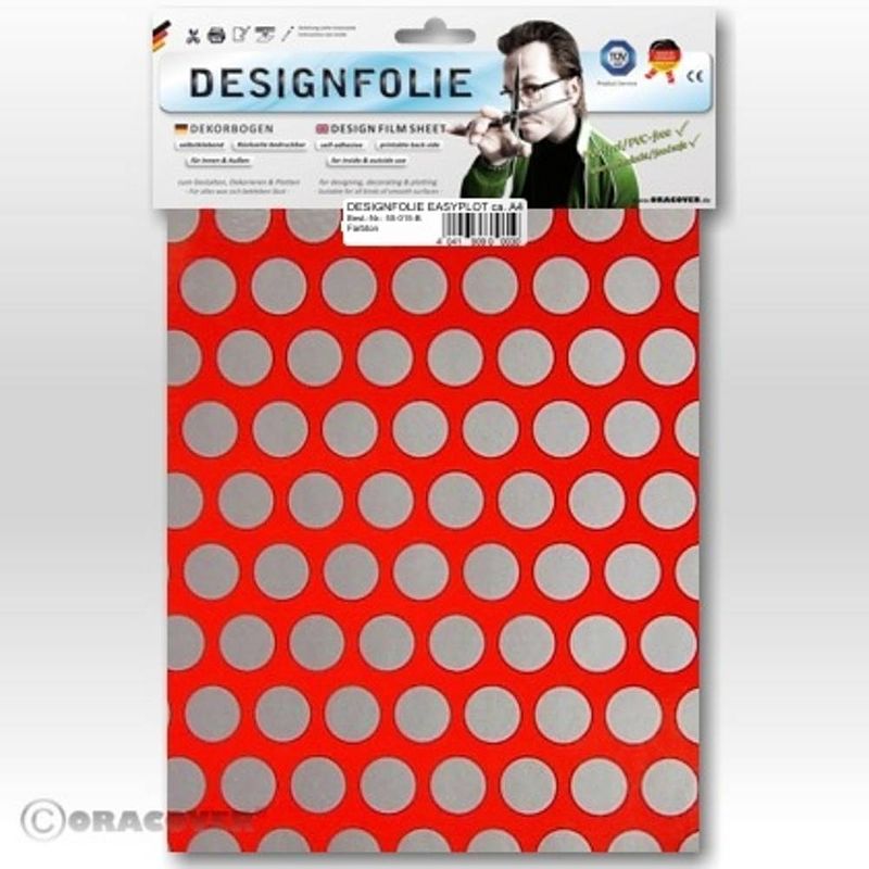 Foto van Oracover 90-021-091-b designfolie easyplot fun 1 (l x b) 300 mm x 208 mm rood, zilver