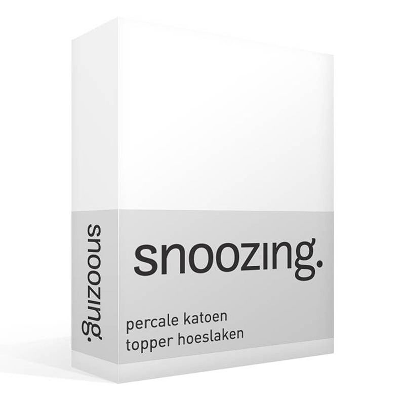 Foto van Snoozing - topper - hoeslaken - 160x200 cm - percale katoen - wit