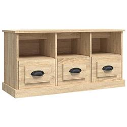 Foto van The living store tv-kast sonoma eiken - 100 x 35 x 50 cm - duurzaam bewerkt hout