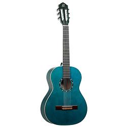 Foto van Ortega family series r121-3/4oc 3/4-size guitar ocean blue klassieke gitaar met gigbag