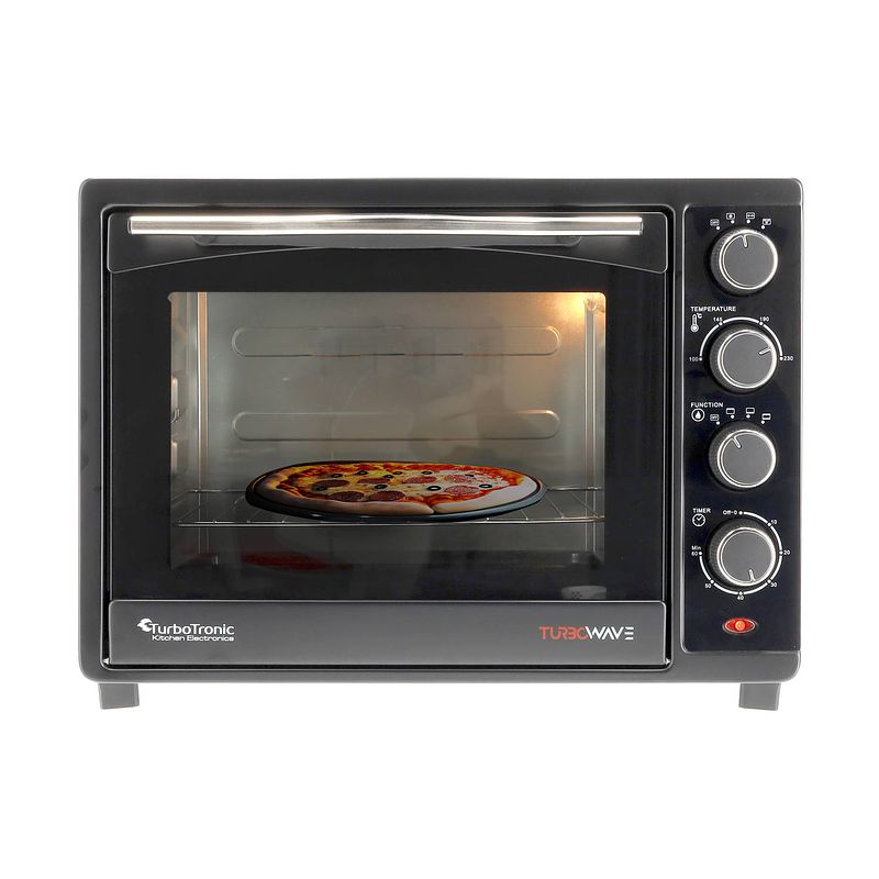 Foto van Turbotronic ev35 rvs vrijstaande elektrische oven - 35 l - 1600w - zwart