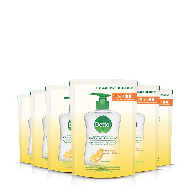 Foto van Dettol handzeep navulling - citrus - 500ml x6