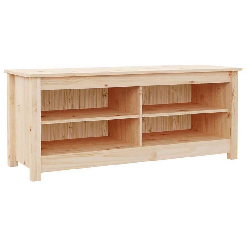 Foto van The living store schoenenbank - grenenhout - 110 x 38 x 45.5 cm - trendy opbergruimte