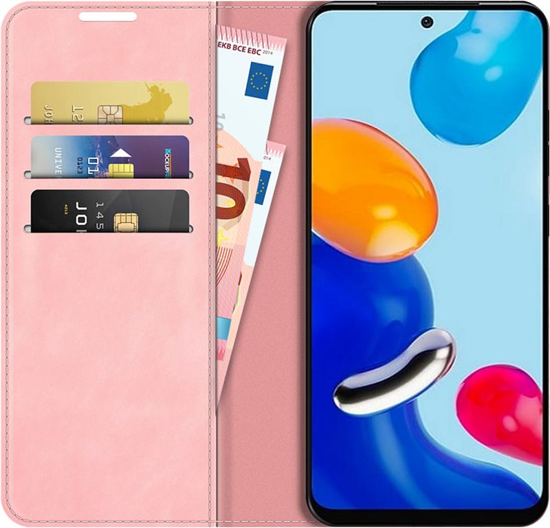 Foto van Just in case wallet magnetic xiaomi redmi note 11 book case roze