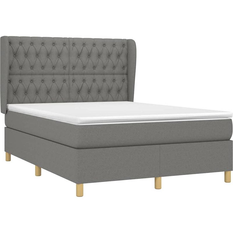 Foto van The living store boxspringbed - duurzaam stoffen bedframe - pocketvering matras - middelharde ondersteuning -