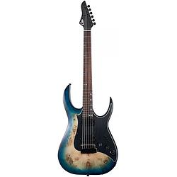 Foto van Mooer gtrs guitars modern 810 blue burst intelligent guitar met gigbag