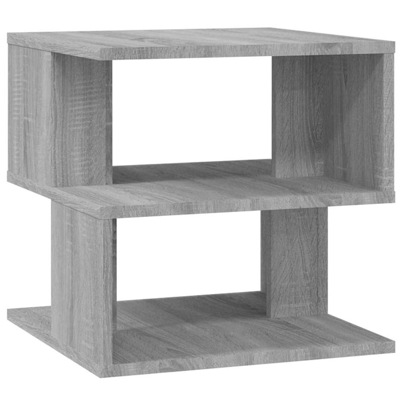 Foto van The living store bijzettafel 40x40x40 cm bewerkt hout grijs sonoma eikenkleurig - tafel