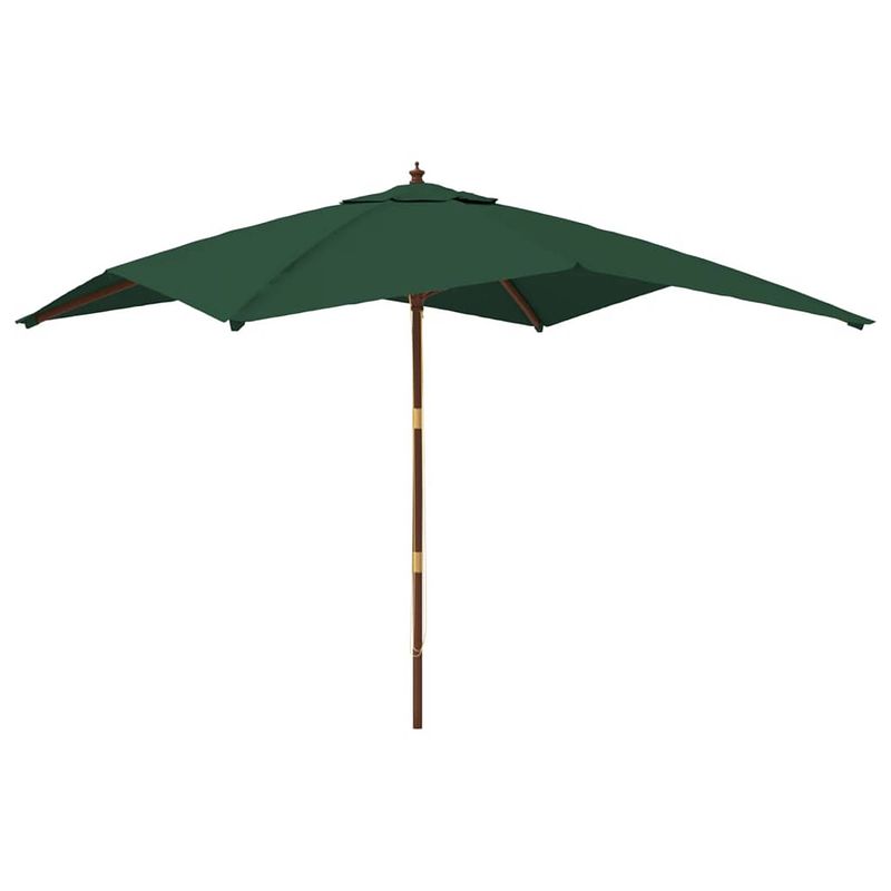 Foto van Vidaxl parasol met houten paal 300x300x273 cm groen