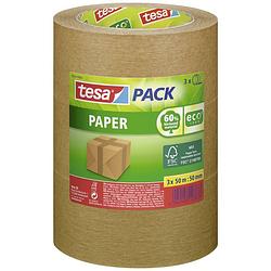 Foto van Tesapack paper ecologo, ft 50 mm x 50 m, bruin, pak van 3 stuks